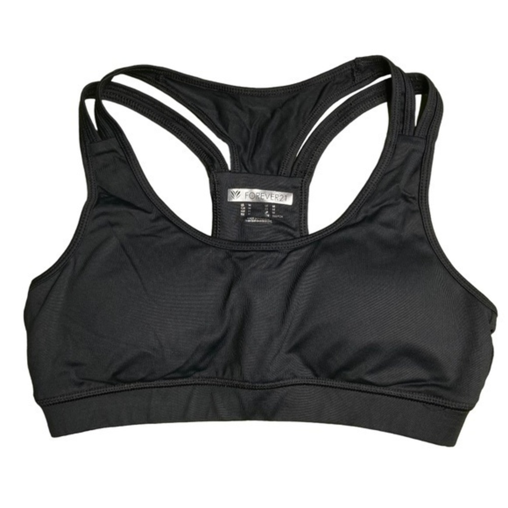 Forever 21 Sports Bra Black Padded Size Medium
